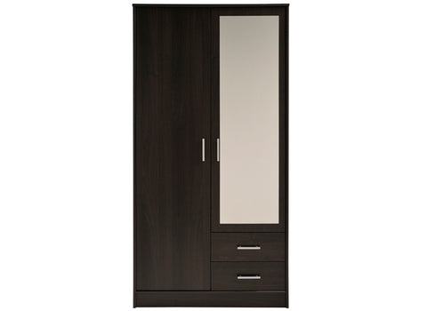 Armoire 2 portes 2 tiroirs café