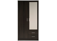 Armoire 2 portes 2 tiroirs café