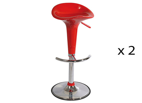 Tabouret de bar Pump Rouge (Lot 2 Tabourets)