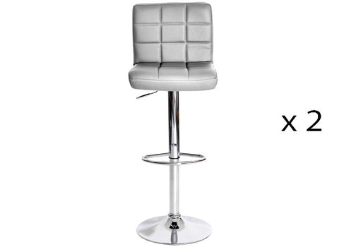 Tabouret de bar Lini Argent (Lot 2 Tabourets)