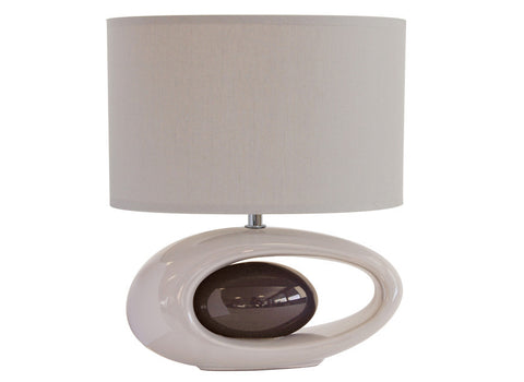 Lampe de table WARREN  beige/chocolat