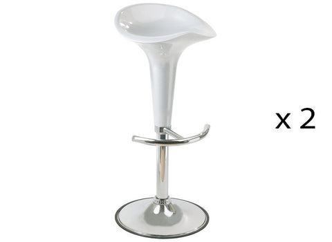 Tabouret de bar Pump Blanc (Lot 2 Tabourets)