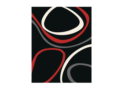 Tapis 120x170 ONDES Rouge/Noir